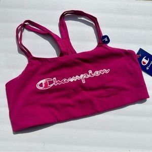 Champion Sports Bra The Authentic Strappy Women Crush Logo Inari Pink XL B3385G
